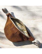 Sac banane, "Velours côtelé" camel
