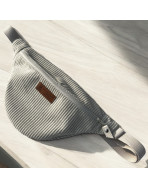 Sac banane, "Velours côtelé" écru