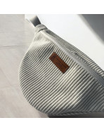 Sac banane, "Velours côtelé" écru