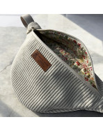 Sac banane, "Velours côtelé" écru