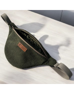 Sac banane, "Velours côtelé" kaki