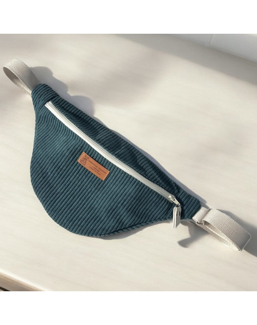 Sac banane, "Velours côtelé" pétrole