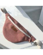 Sac banane, "Velours côtelé" rose