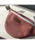 Sac banane, "Velours côtelé" rose