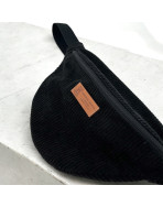 Sac banane, "Velours côtelé" noir