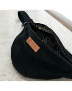 Sac banane, "Velours côtelé" noir