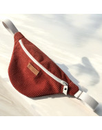 Sac banane, "Velours côtelé" terra