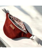 Sac banane, "Velours côtelé" terra
