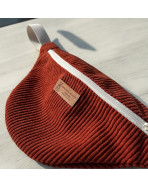 Sac banane, "Velours côtelé" terra