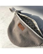 Sac banane, "Velours côtelé" taupe