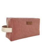 Trousse nomade M, "Velours côtelé" rose