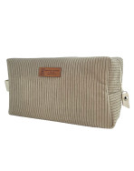 Trousse nomade M, "Velours côtelé" taupe