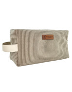 Trousse nomade M, "Velours côtelé" taupe