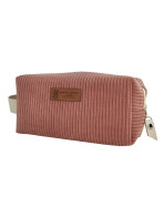 Trousse nomade S, "Velours côtelé" rose