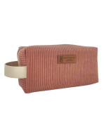 Trousse nomade S, "Velours côtelé" rose