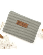 Pochette S, "Velours côtelé" taupe