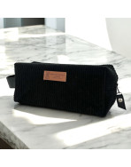 Trousse nomade S, "Velours côtelé" noir