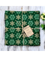 Serviettes de table "Flocons" vert, lot de 4