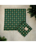 Serviettes de table "Flocons" vert, lot de 4