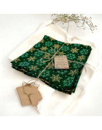 Serviettes de table "Flocons" vert, lot de 4