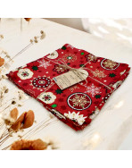 Serviettes de table "Noël féerique" rouge, lot de 4