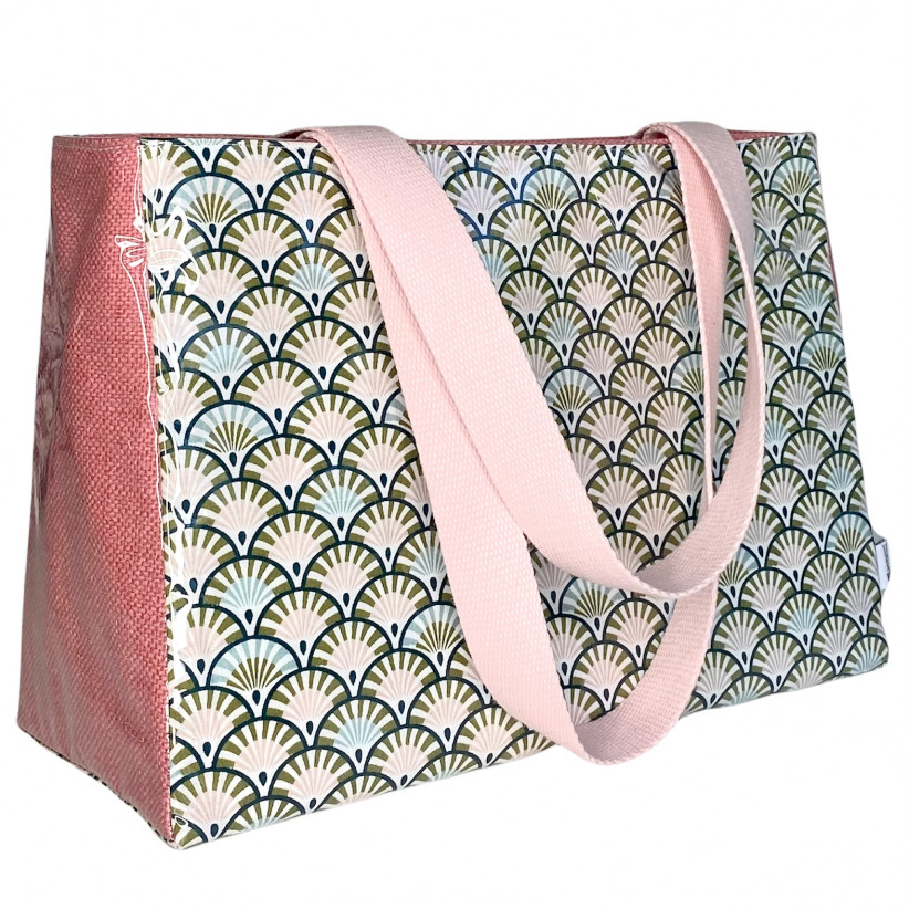 Sac repas isotherme, "Art déco rose", taille M