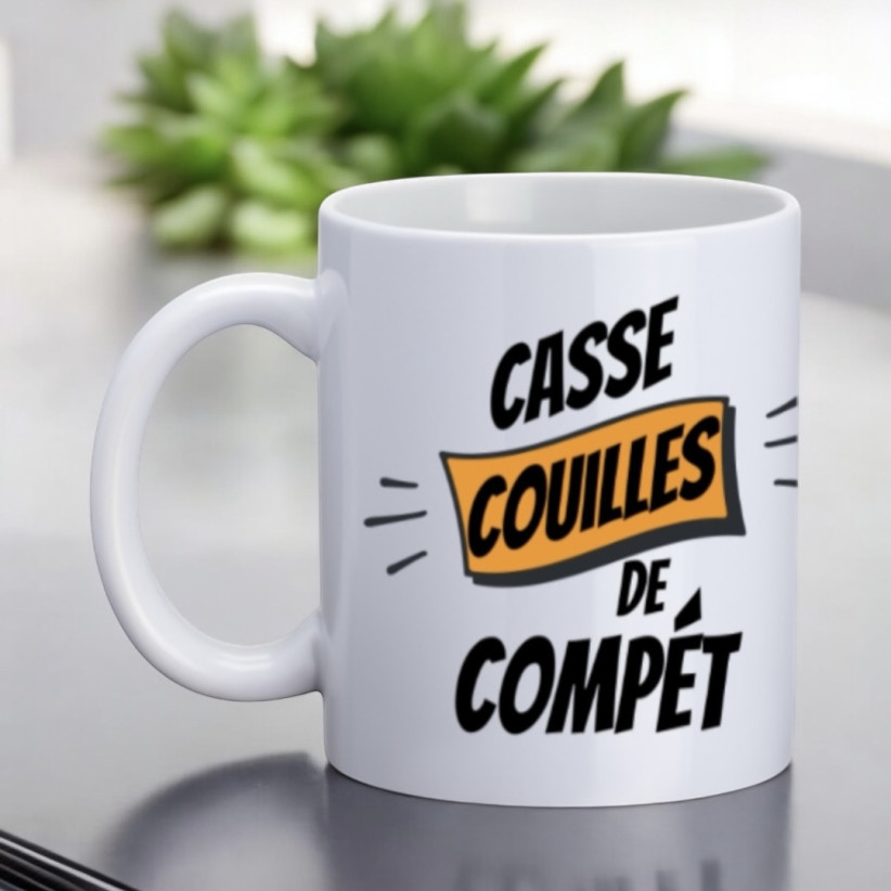 Mug, "Casse couilles de compét"