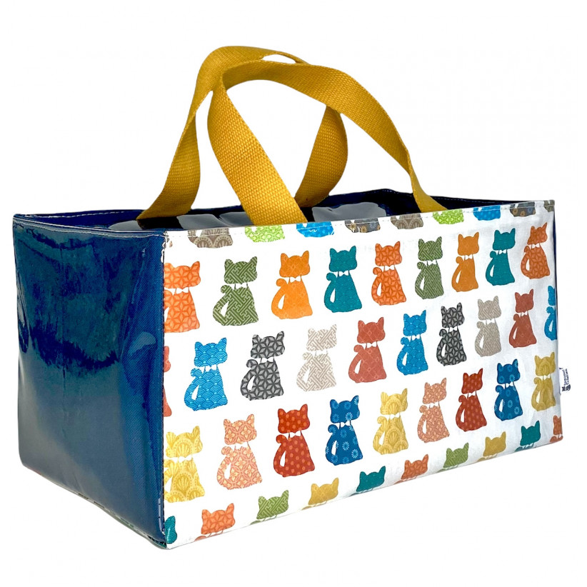 Grand sac isotherme, "Chat pop blanc", cube