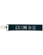 Porte clés sangle, "Beau comme un coq"