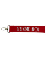 Porte clés sangle, "Beau comme un coq"