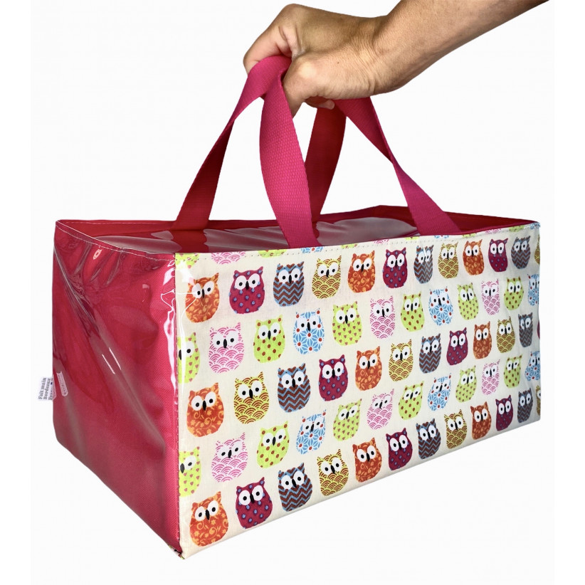 Sac isotherme cube, "Chouettes couleur"