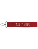 Porte clés sangle, "Casse couilles"