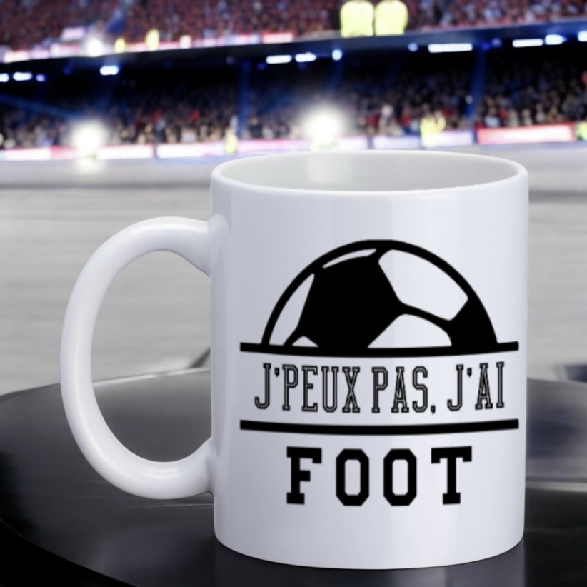 Mug, "J'peux pas, j'ai foot"