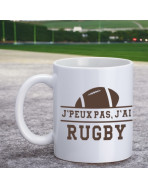 Mug, "J'peux pas, j'ai rugby"