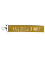 Porte clés sangle, "Casse couilles de compet"