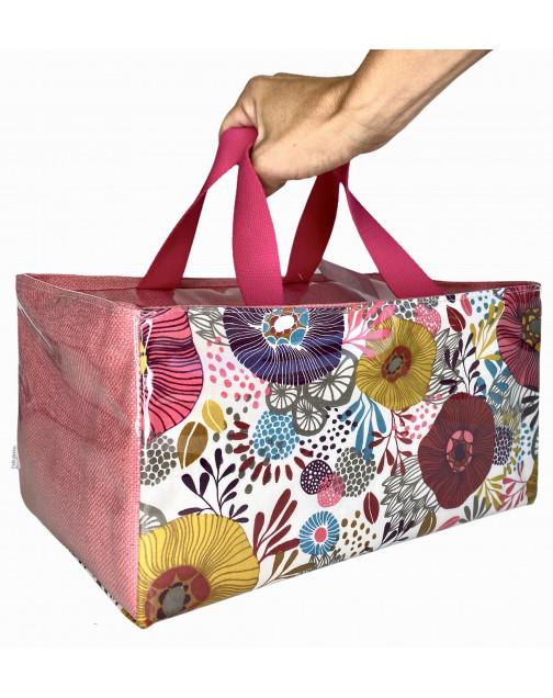 Grand sac isotherme, "Floral rose", cube