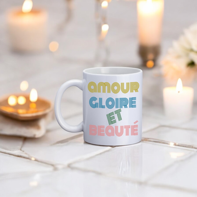 Mug, "Amour gloire et beauté"