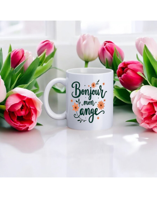 Mug, "Bonjour mon ange"