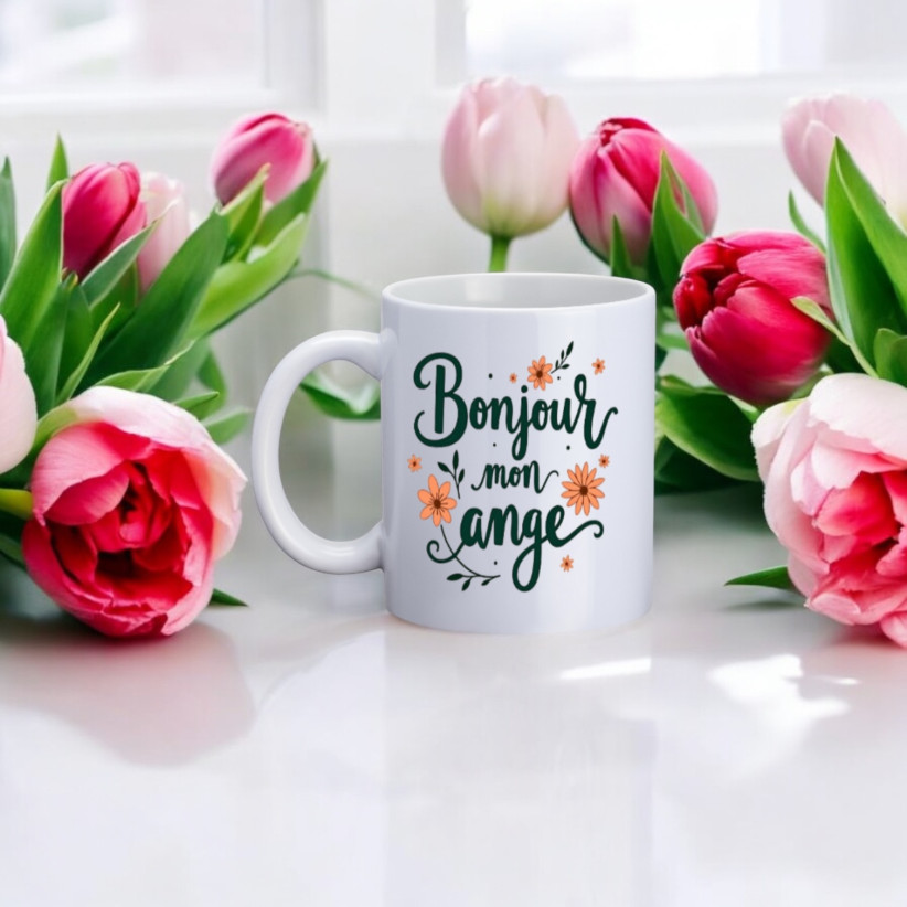 Mug, "Bonjour mon ange"