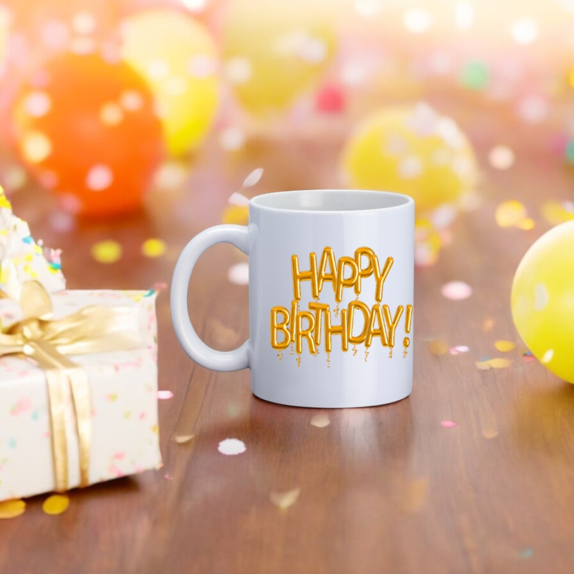 Mug, "Happy birthday! (ballon)"