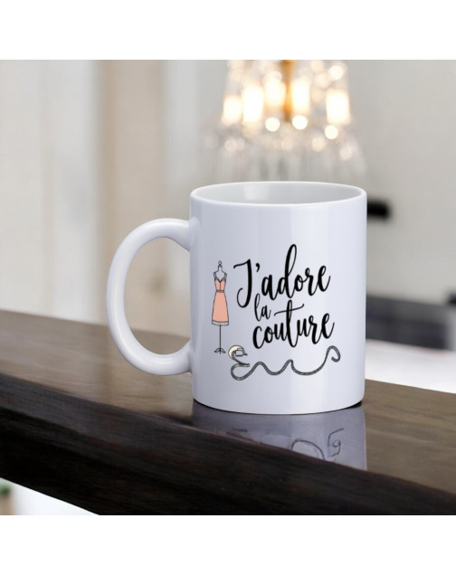 Mug, "J'adore la couture"
