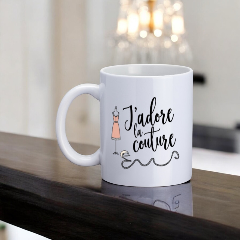 Mug, "J'adore la couture"