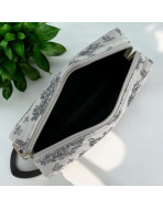 Trousse nomade S, "Antoinette" gris (sangle grise)
