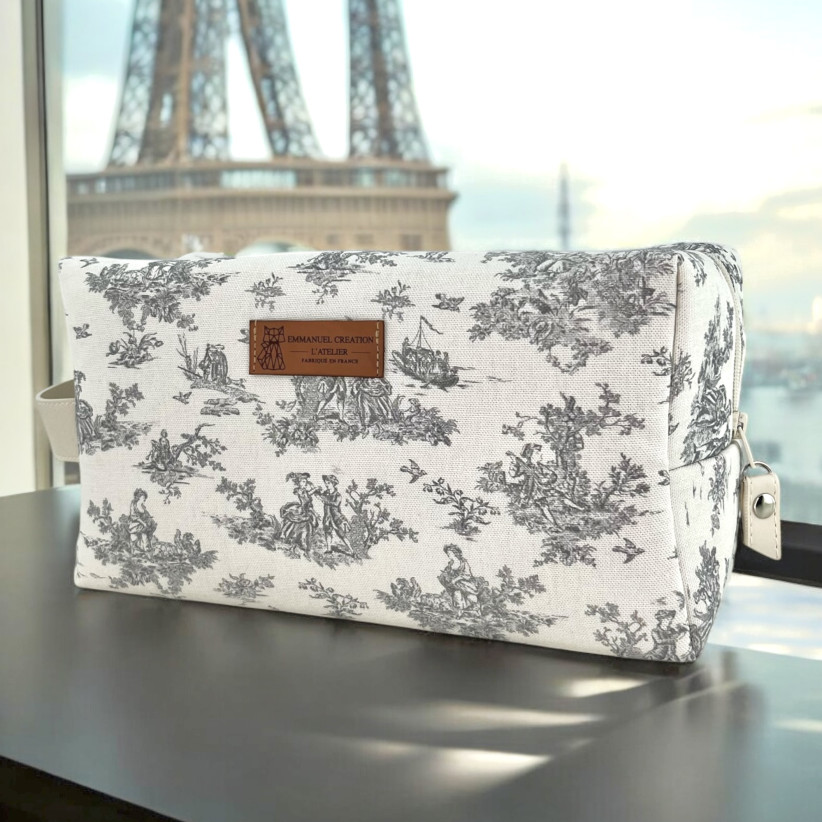 Trousse nomade M, "Antoinette" gris
