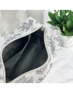 Trousse nomade M, "Antoinette" gris (sangle grise)