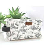 Trousse nomade M, "Antoinette" gris (sangle grise)