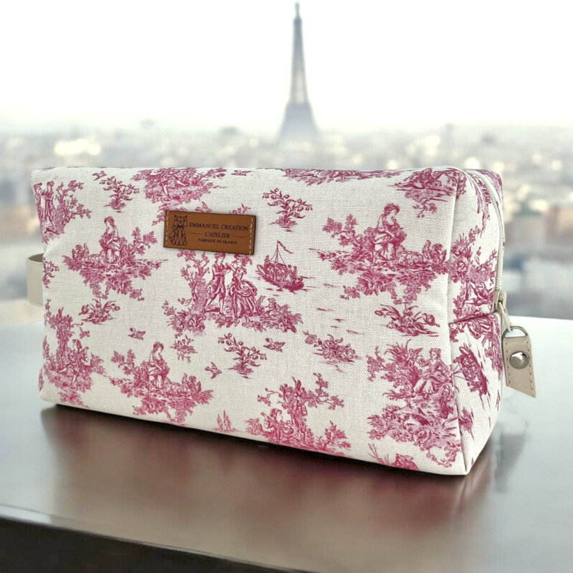 Trousse nomade M, "Antoinette" rose