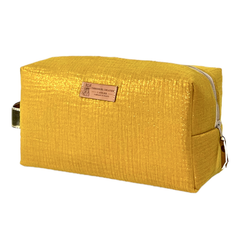 Trousse nomade M, "Scintillant" moutarde
