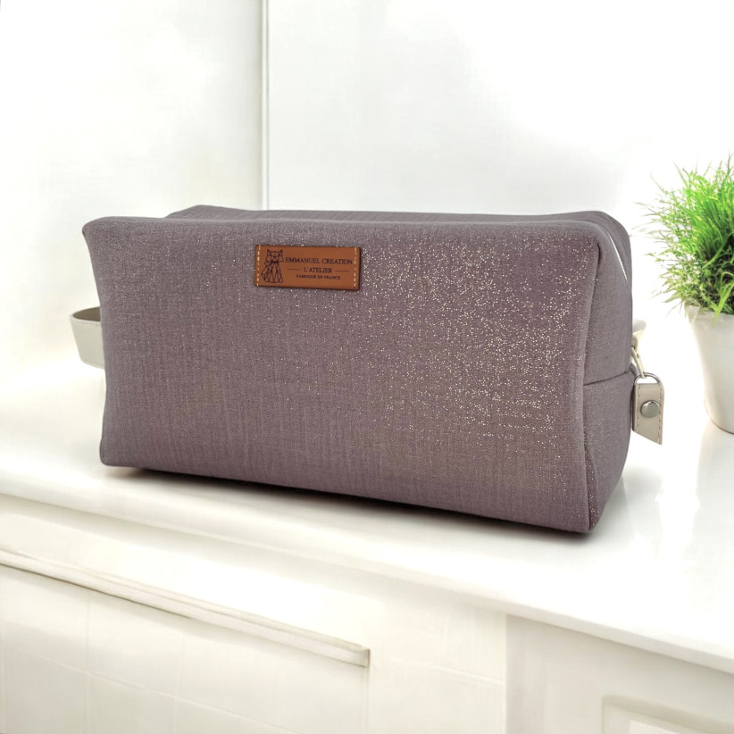 Trousse nomade M, "Scintillant" violet