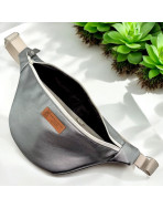 Sac banane, "Simili" argent, lot de 2